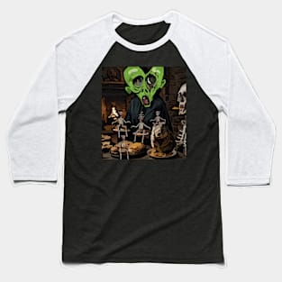 watercolor zombie heart with groundhog and demons Baseball T-Shirt